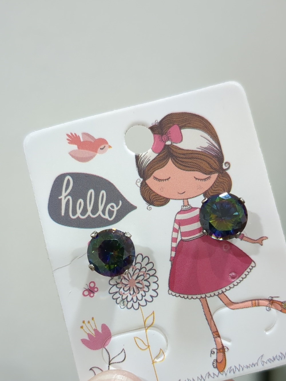 Rainbow Topaz Stud Earrings - 925